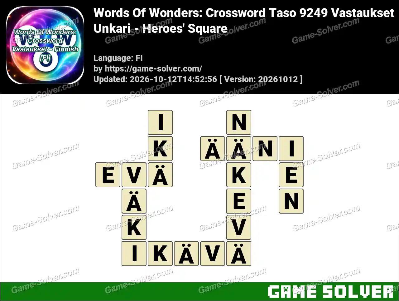 Words Of Wonders: Crossword Taso 9249 Vastaukset – Unkari – Heroes’ Square